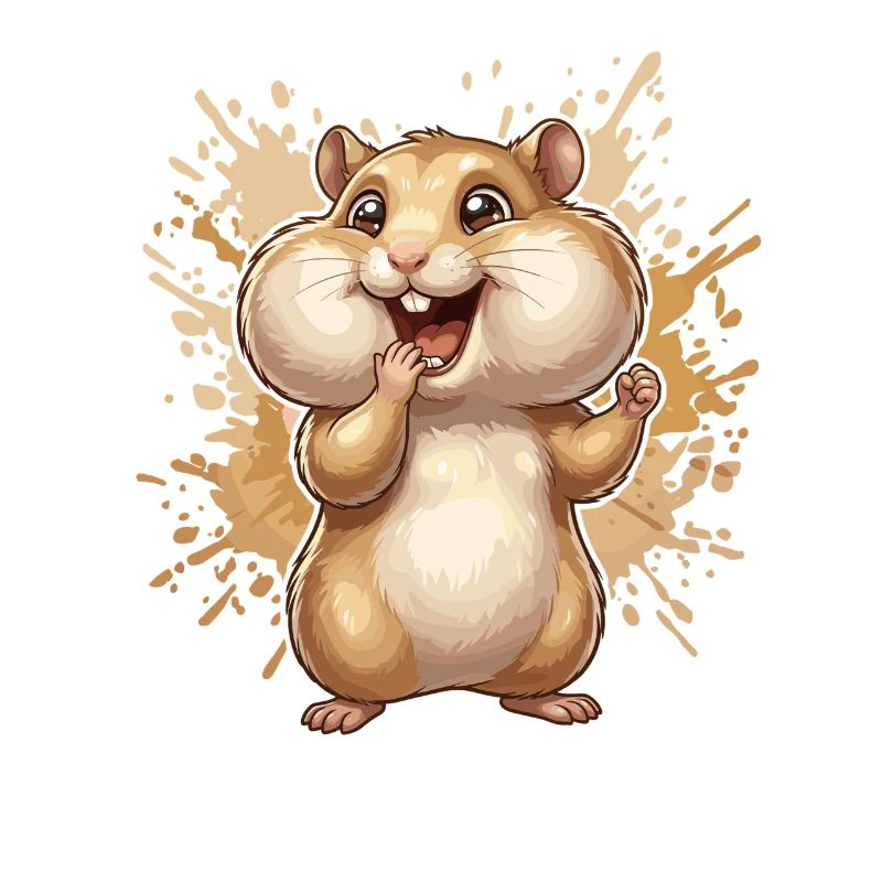 Illustration joyeuse de la splash de hamster
