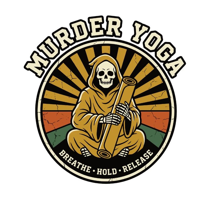 Retro Meditation Skeleton Graphic