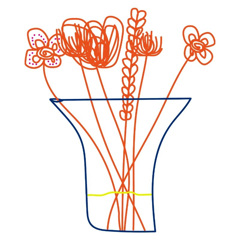 Bouquet Minimaliste – Fleurs dans un Vase