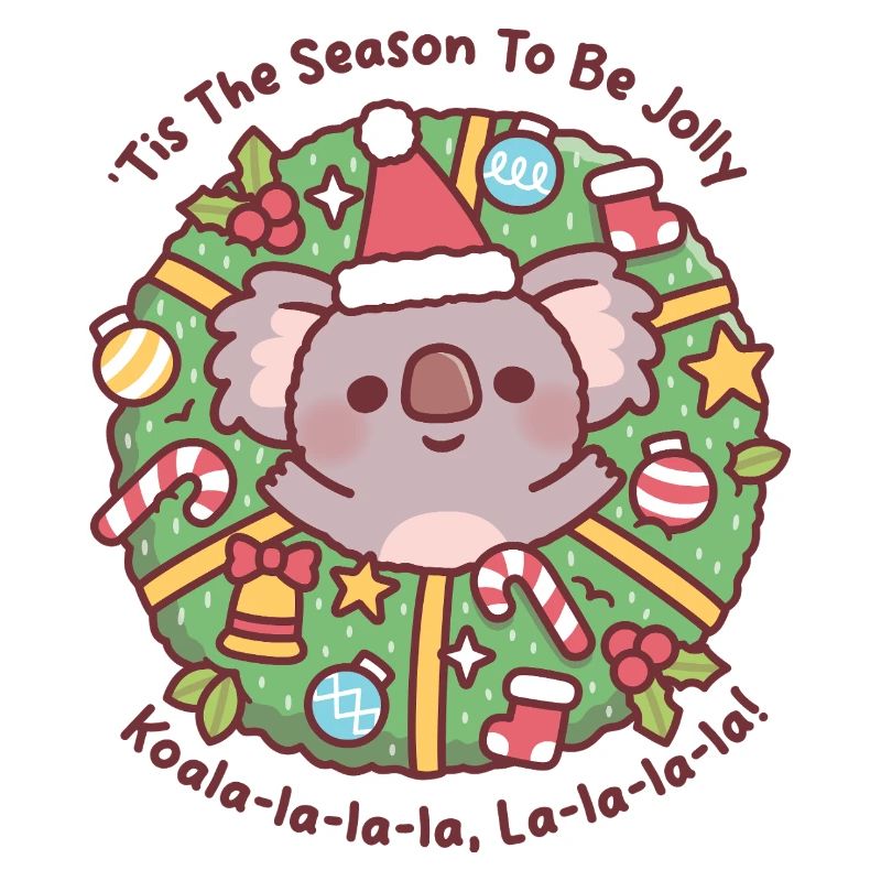 Couronne de Noël de Koala mignon, c’est la saison pour être joyeuse