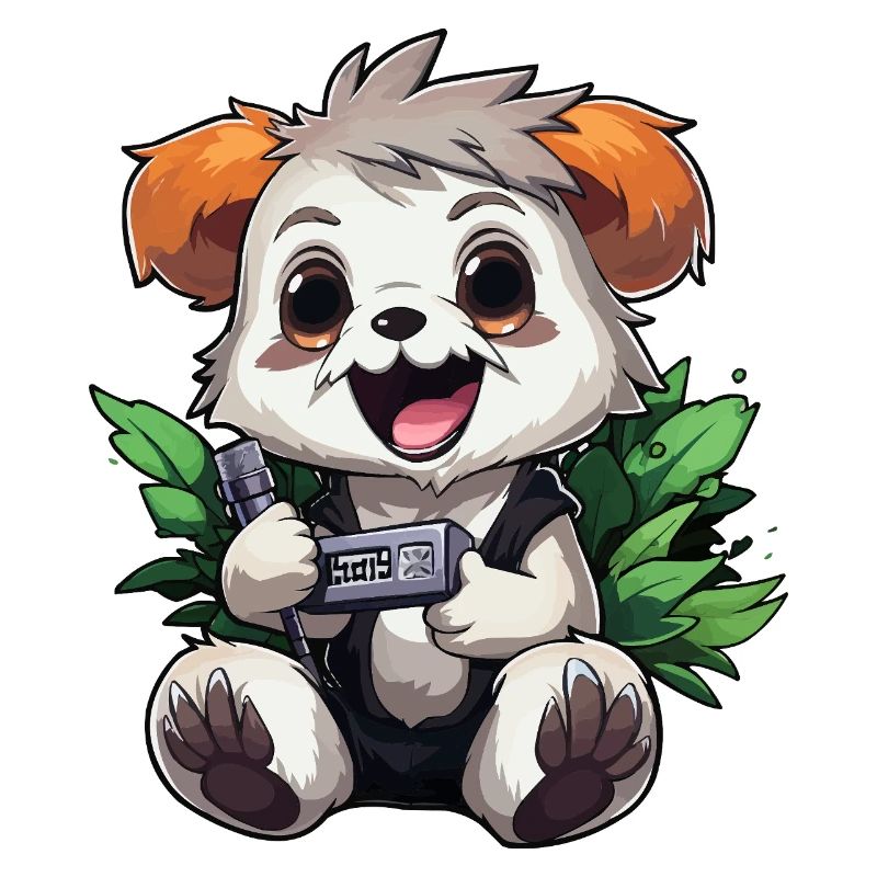 Panda Gamer mit Controller
