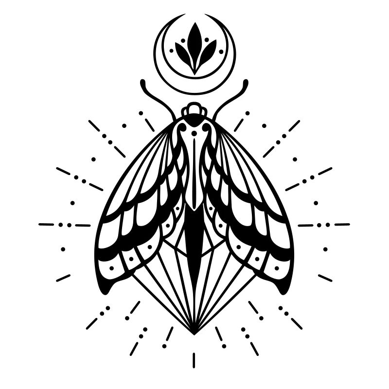 Moth moon crystal diamond firefly