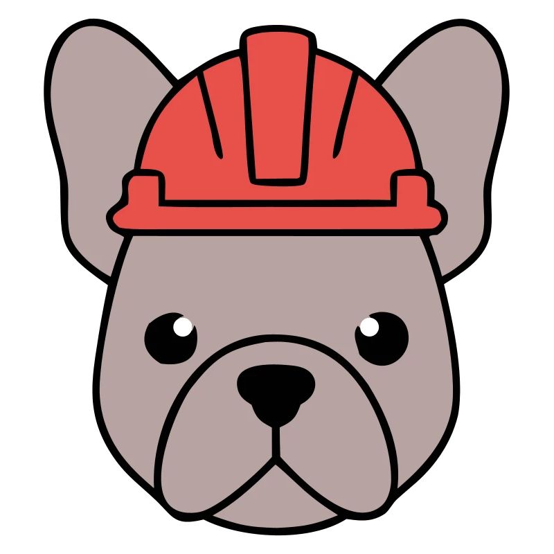 Frenchie Construction Worker Helmet Head