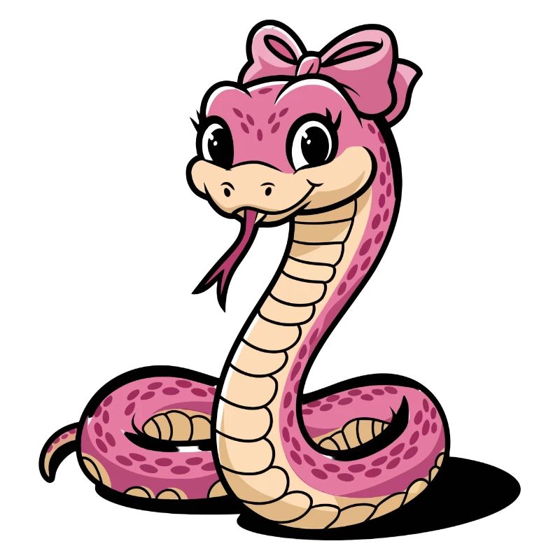 Arc rose serpent dessin animé