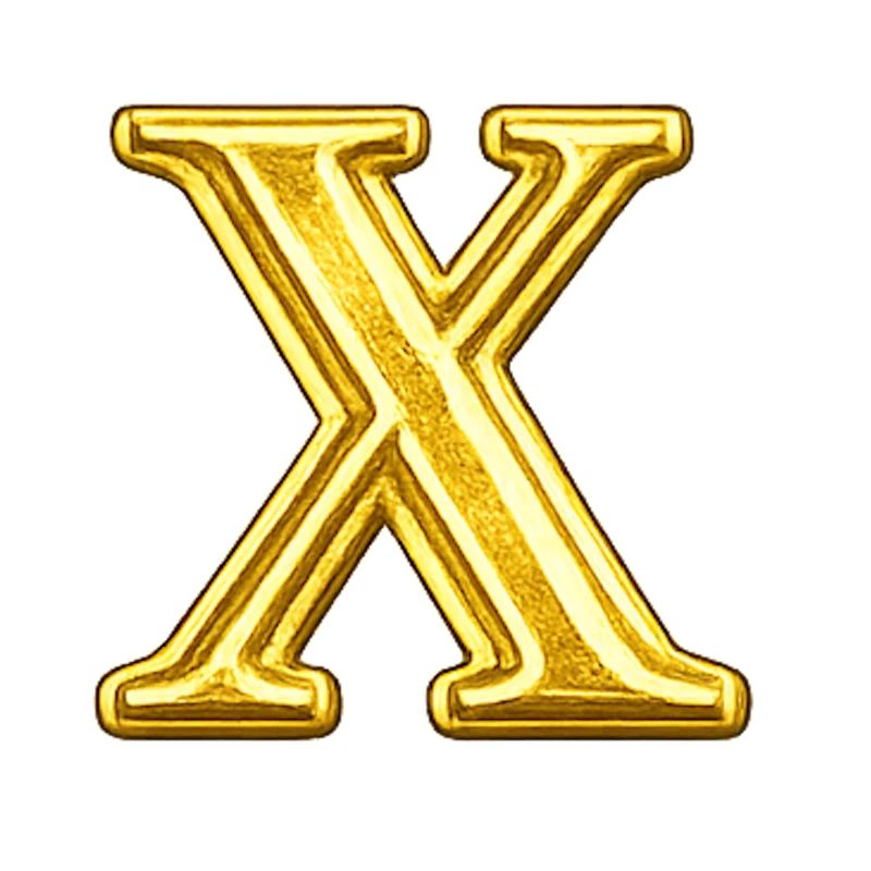 Emblème du X doré