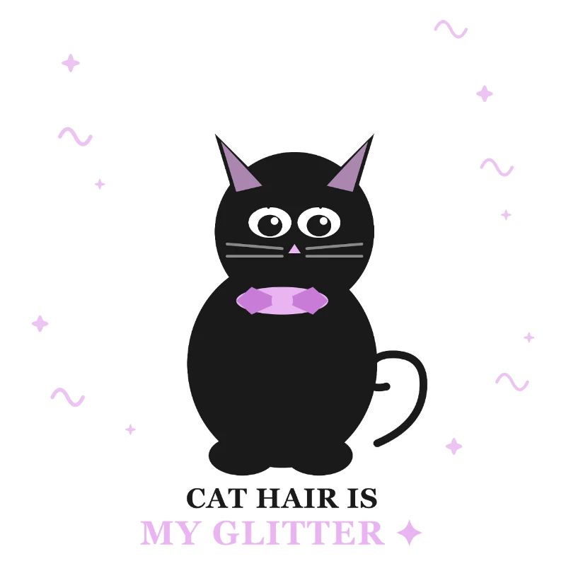 Glittery Cat Charm with Purple Collar