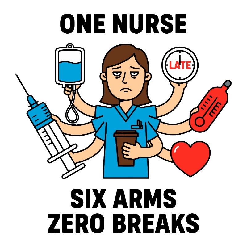 Overwhelmed Nurse Multitask Mayhem