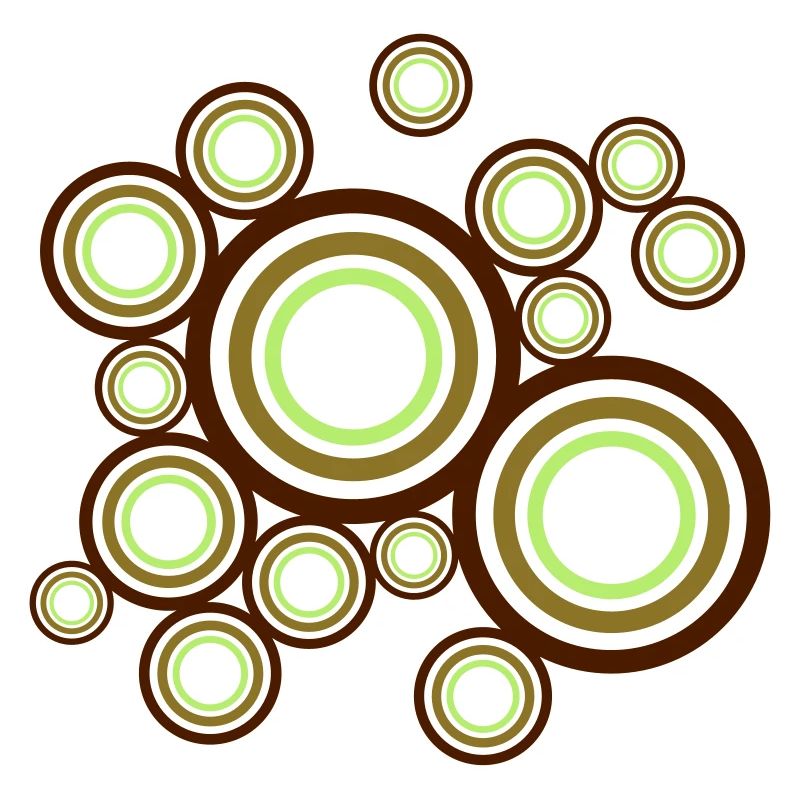 Cercles rétro multicolores