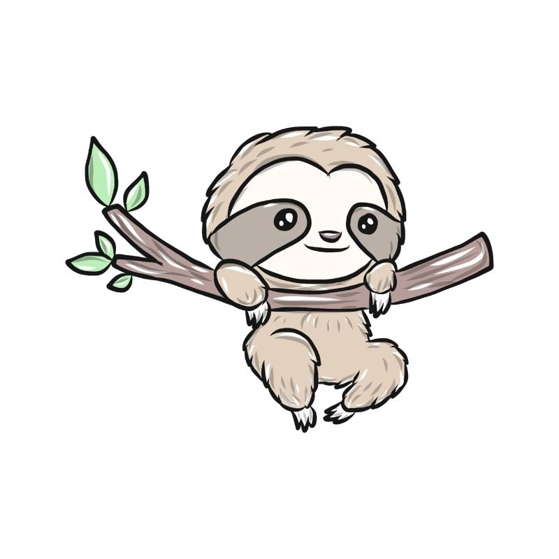 Sloth on a branch – Cute tree design