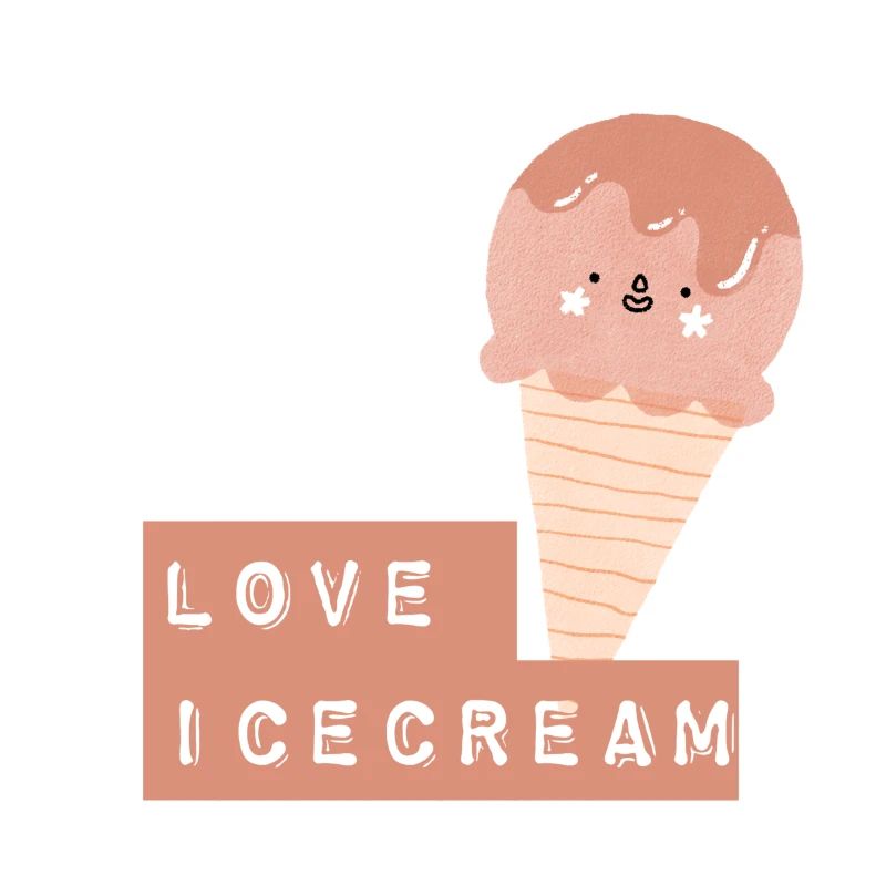 Süßes Eis mit Herzschrift