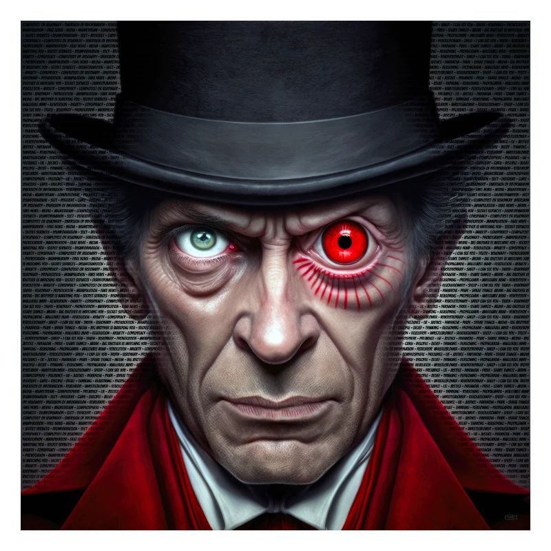 Visage double œil rouge vert- Conspircay