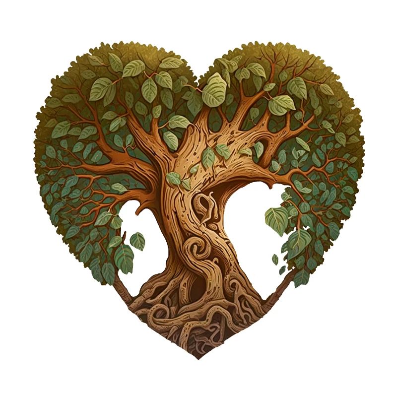 Baum in einer Herzform, Herzbaum, Herz der Natur