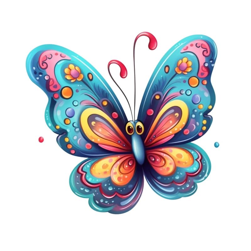 Colorful butterfly with gradient pattern