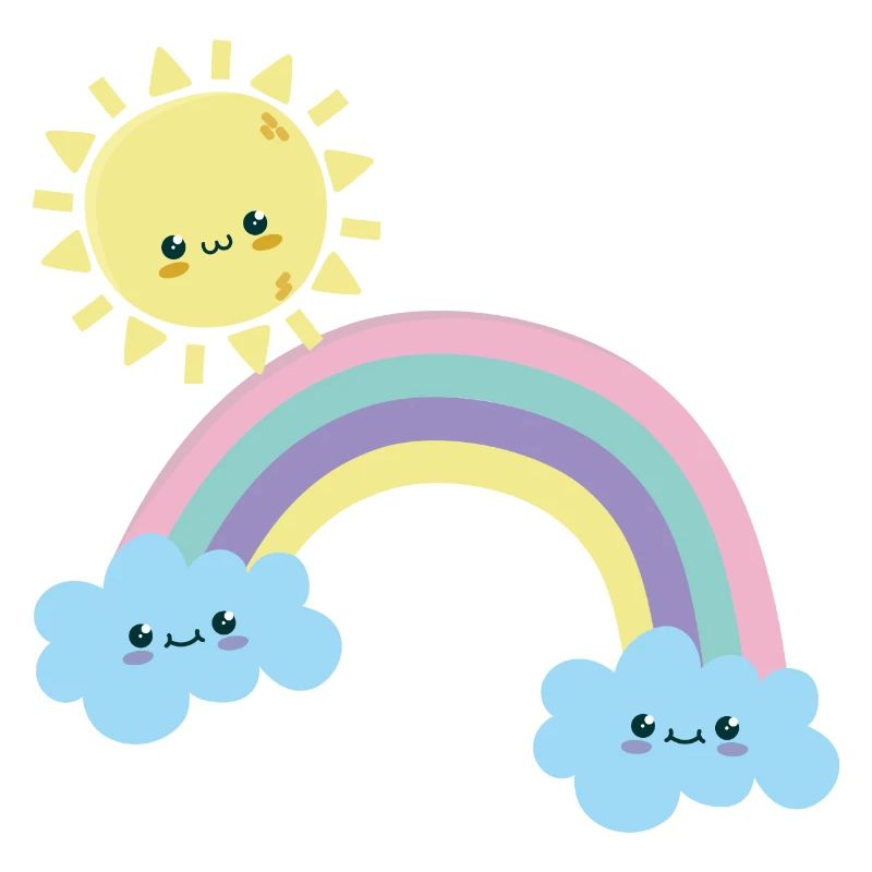 Sunny Rainbow Cloudscape Cute