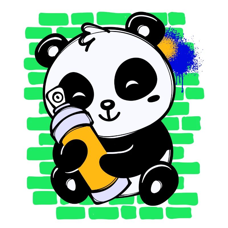Graffiti Panda Drawing Illustration Spray Can