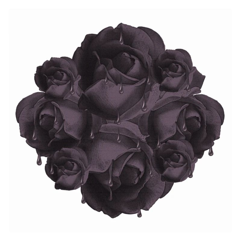 Tropfende Rosenblüten version 1, Gothic Motiv