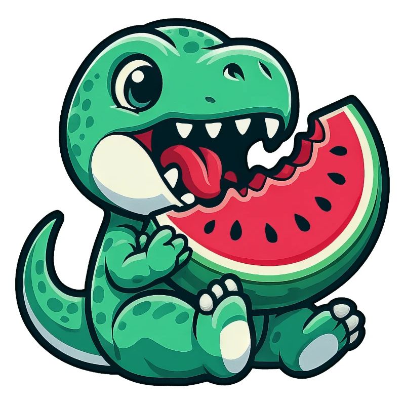 Dino T-Rex with Watermelon Summer Fruit Fun