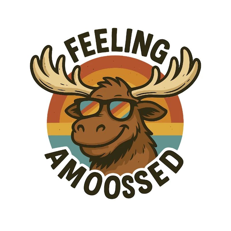 Cool Moose with Sunglasses Retro Style