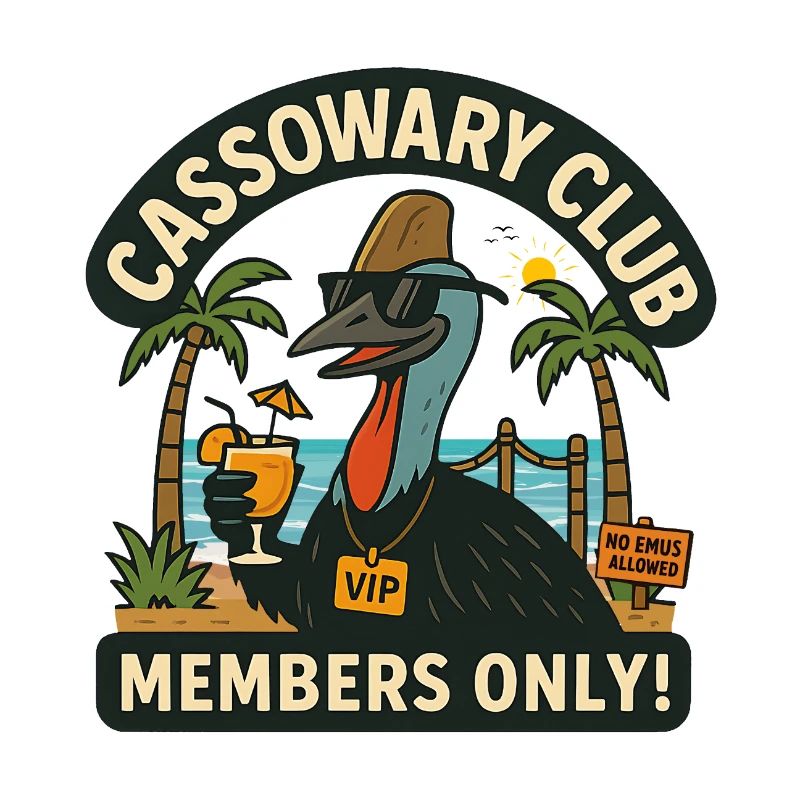 Australia Beach Cassowary Club Members Only 