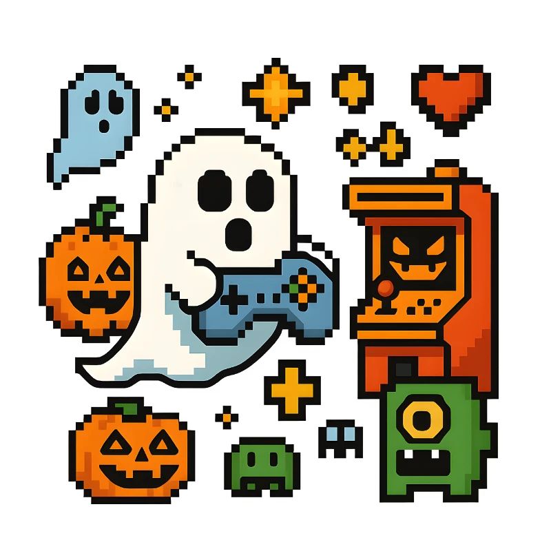 Pixel Ghost Gaming Retro Design