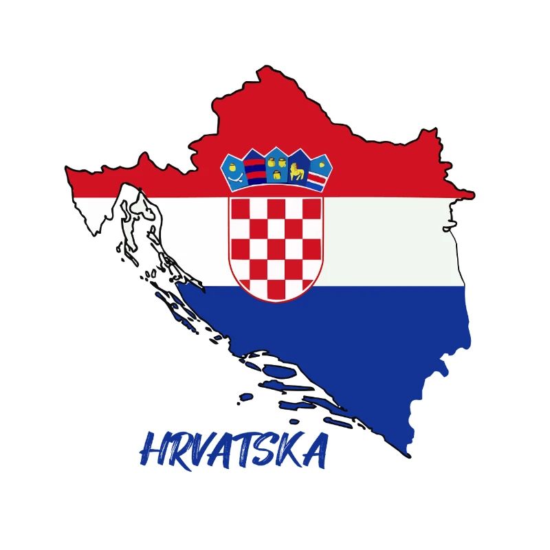 Conception du drapeau de la Croatie sur la carte