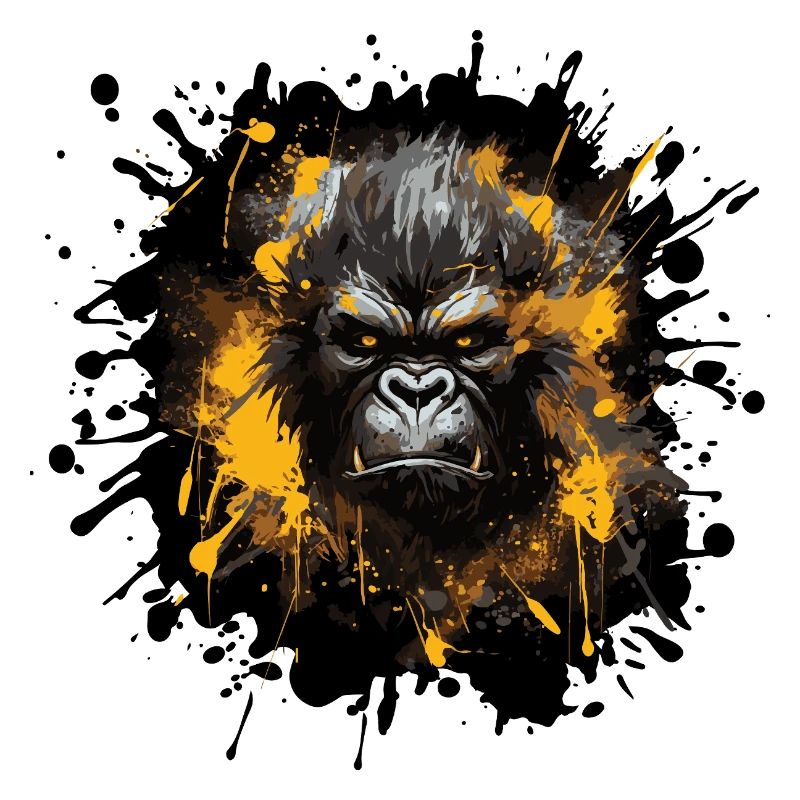 Gorilla Splatter Portrait