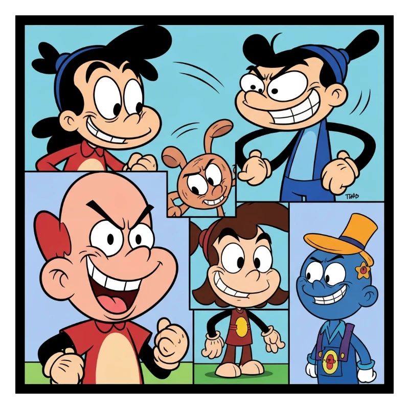 Retro Multicolor Comics Collage