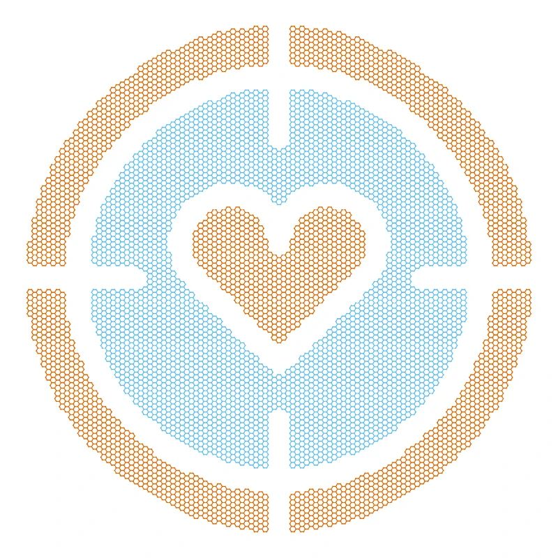 Heart in Target Emblem, honeycomb pattern
