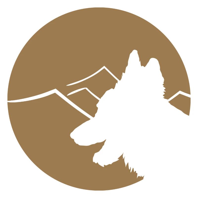 Schäferhund Silhouette im Kreis
