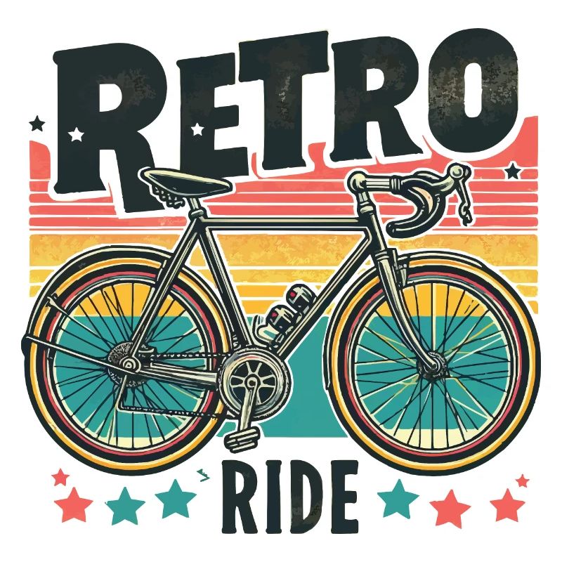 Retro Bicycle with Sunset Background