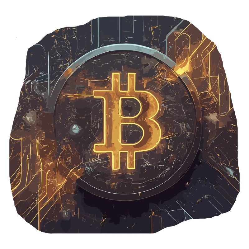 Glowing Bitcoin Artwork Crypto