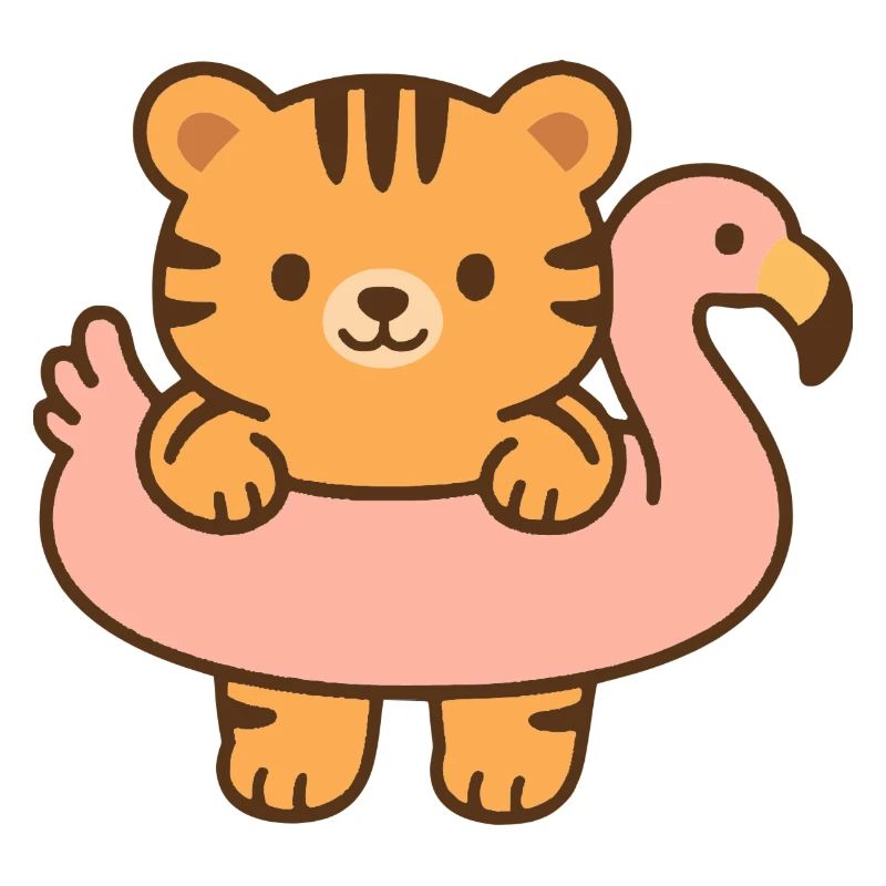 Little Tiger on Pink Float