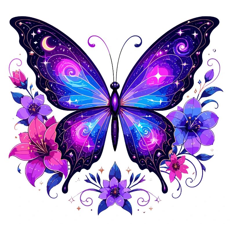 Galaxy Schmetterling Blumen