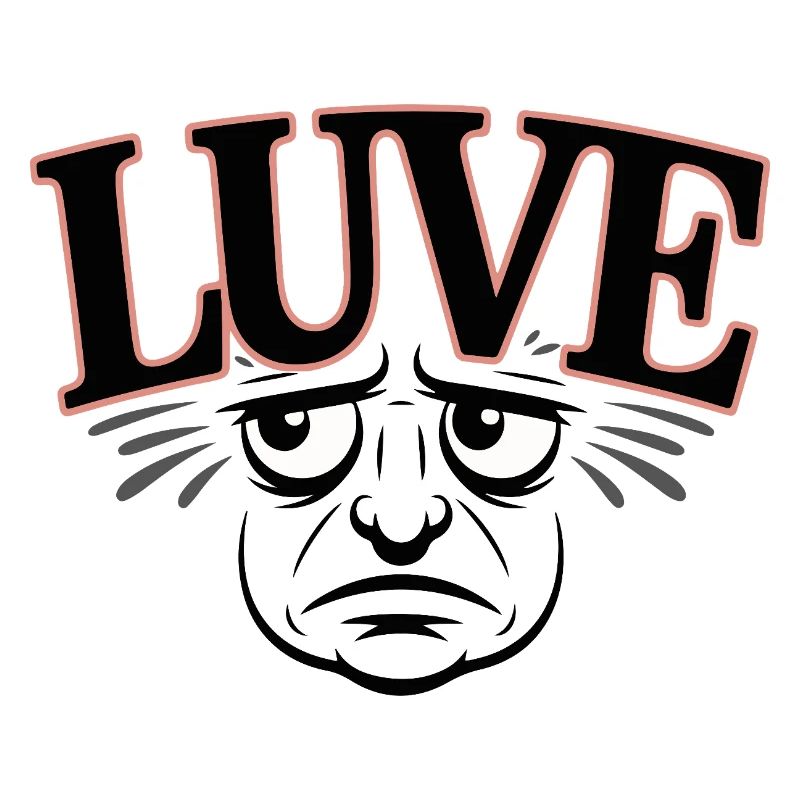 Typographie expressive de chat avec amour