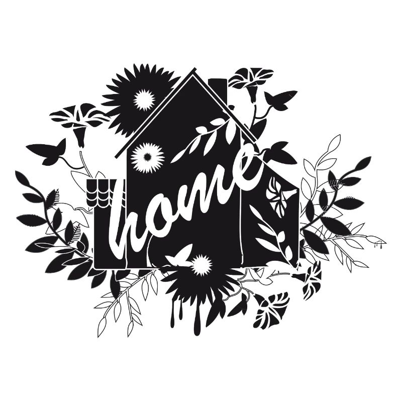 Maison noire avec des fleurs – House Design
