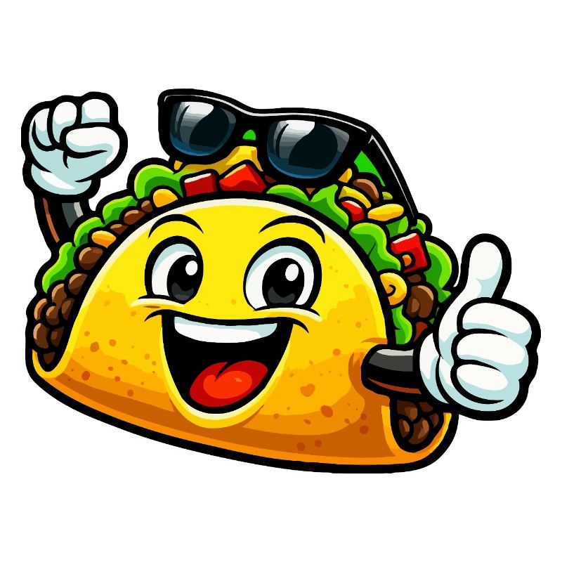 Taco joyeux avec lunettes de soleil