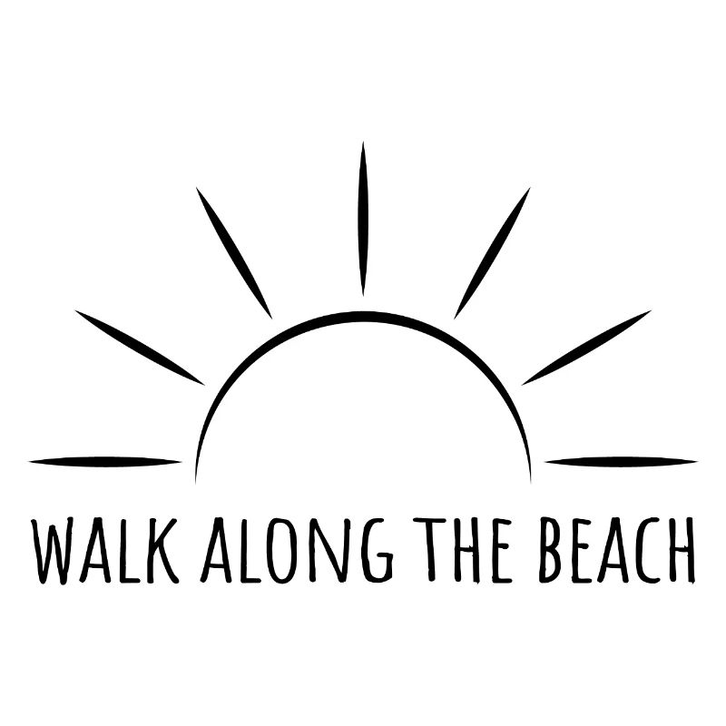 Walk along the beach black - Minimal Design