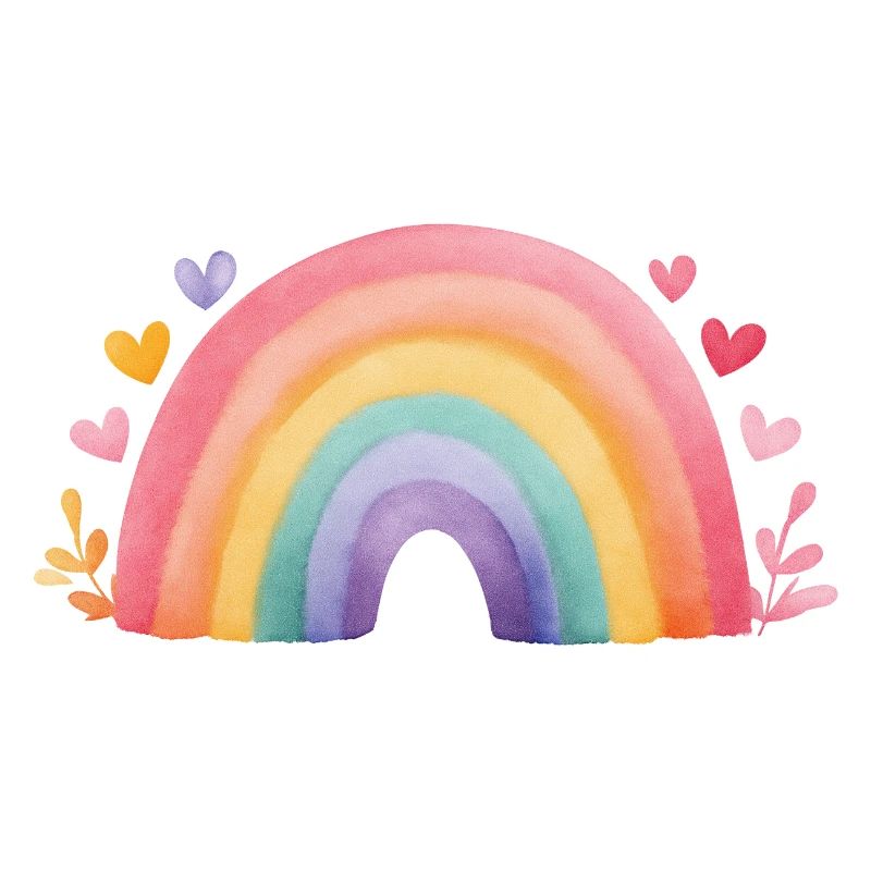Minimaler Regenbogen Aquarell – Kinder Design