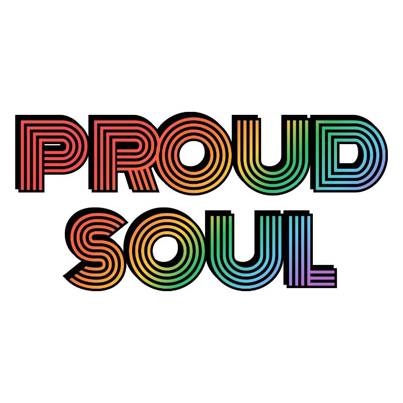 Stolzer Soul Regenbogen Funky Typografie