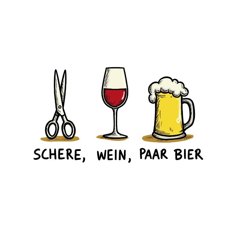 Scissors Wine Couple Beer Funny Party Pun