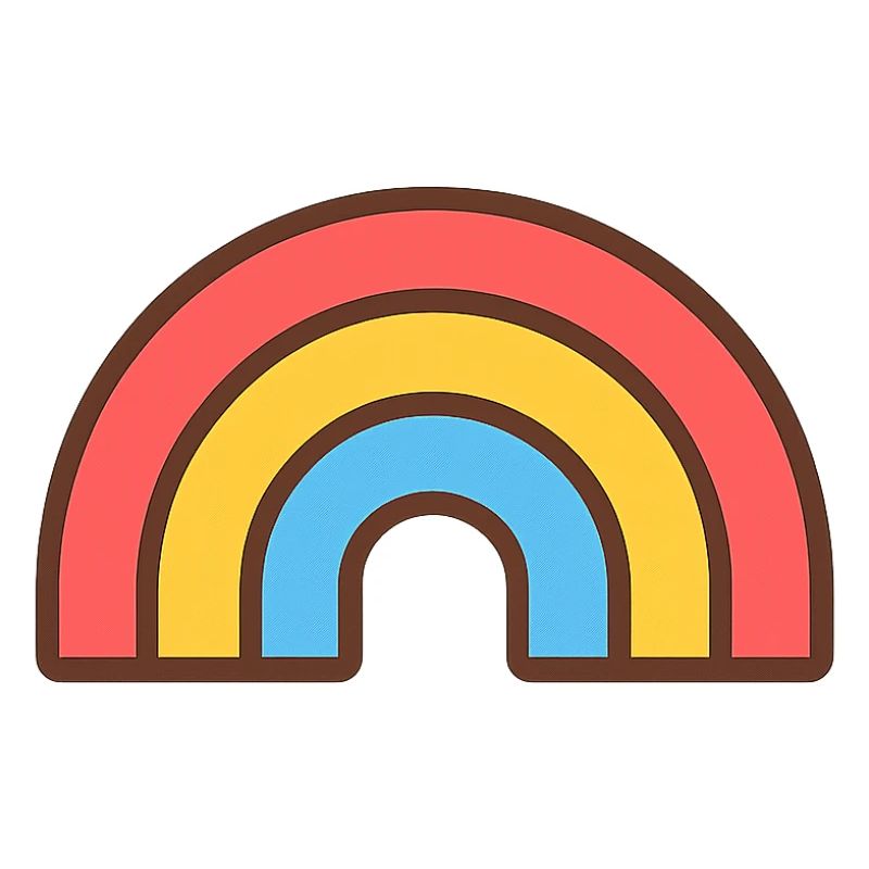Heller Retro-Regenbogen