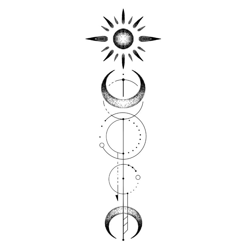 Geometric pattern moon sun