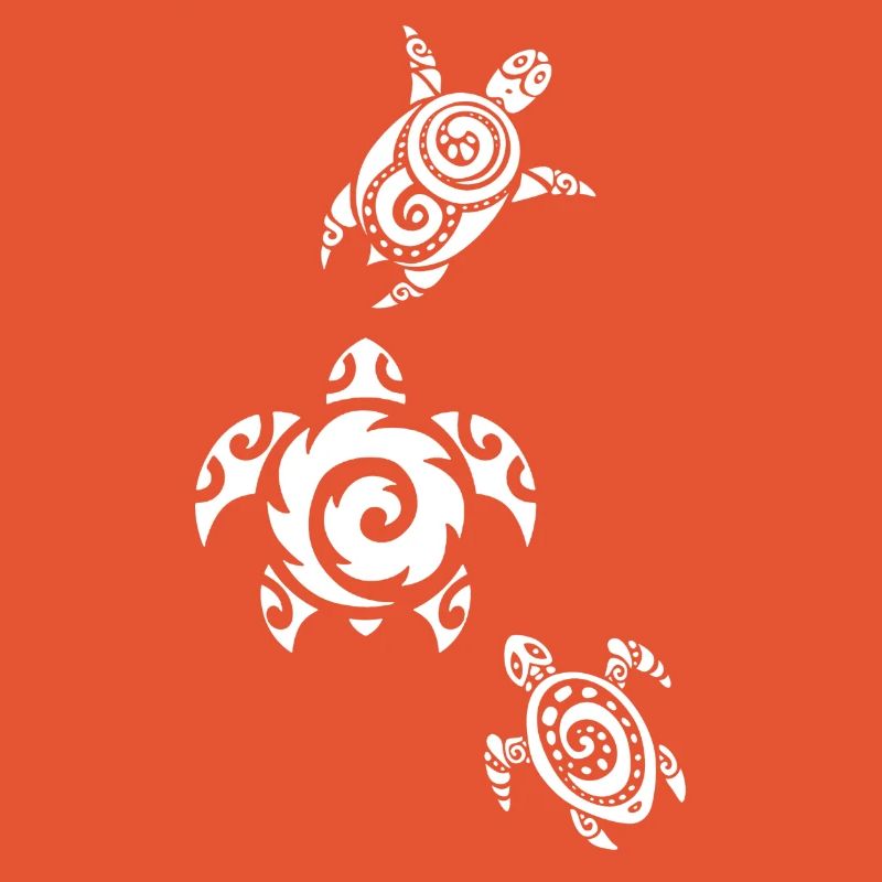 Three Sea Turtles (White)