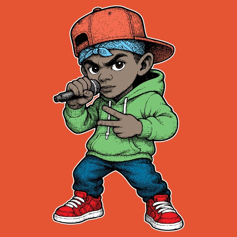 Young Rapper Boy With Microphone