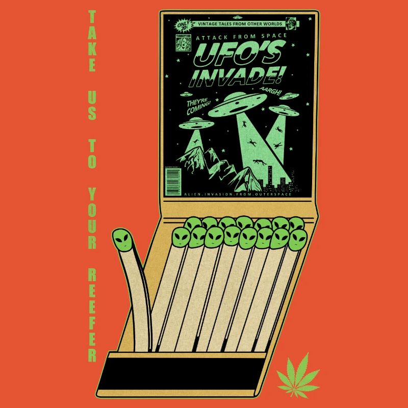 UFO Invasion Vintage Poster Design