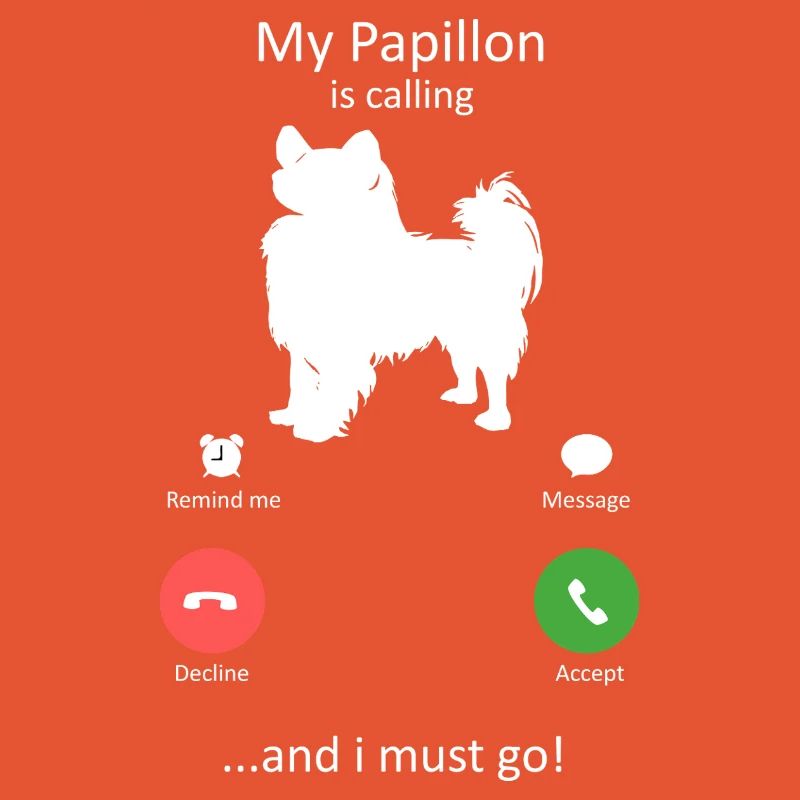 Interface de téléphone intelligent Papillon Dog Calling