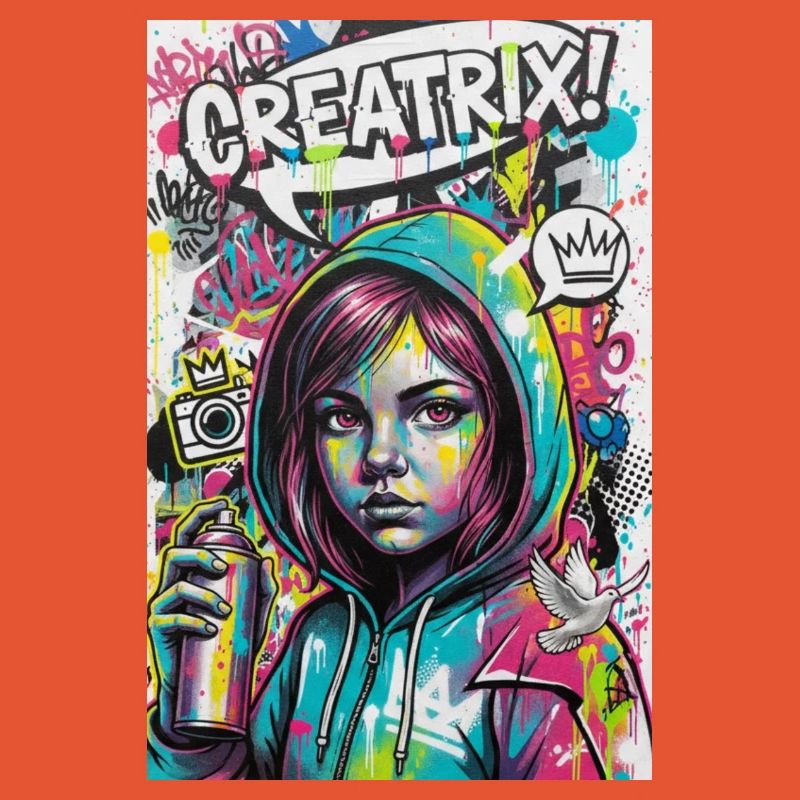 Farbexplosion Graffiti Heldin