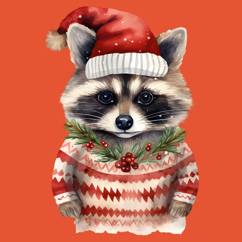 Waschbär Weihnachtspullover