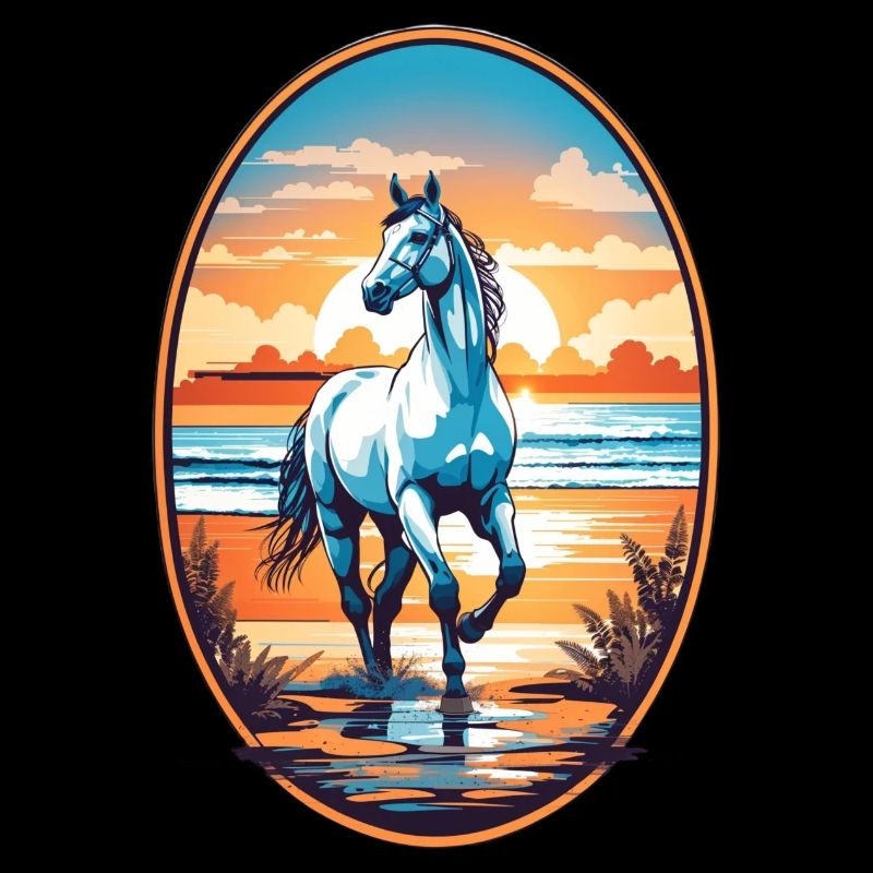 Cheval sur la plage