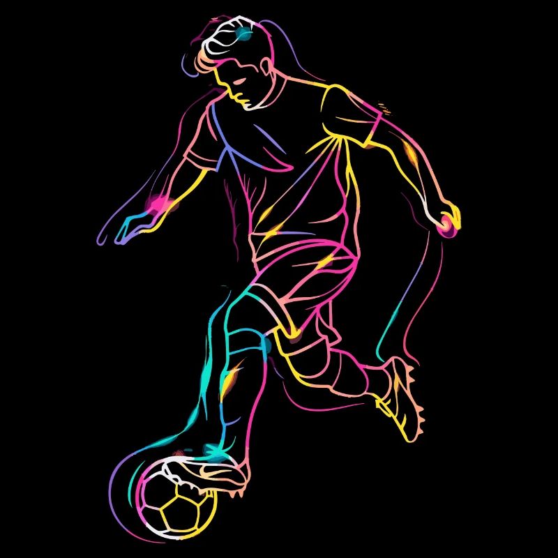 Soccer Player Line Art